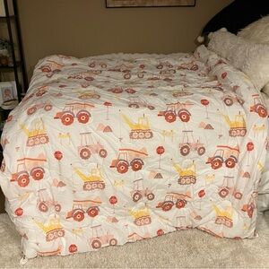 The Company Store Construction Vehicle Comforter - Red and Yellow